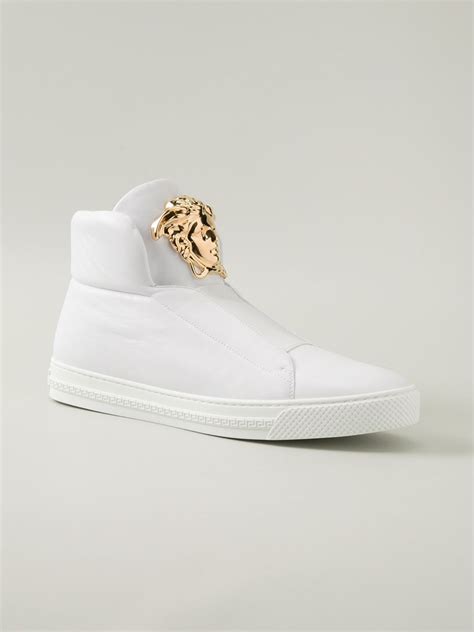 versace men shoes white|versace men's medusa sneakers.